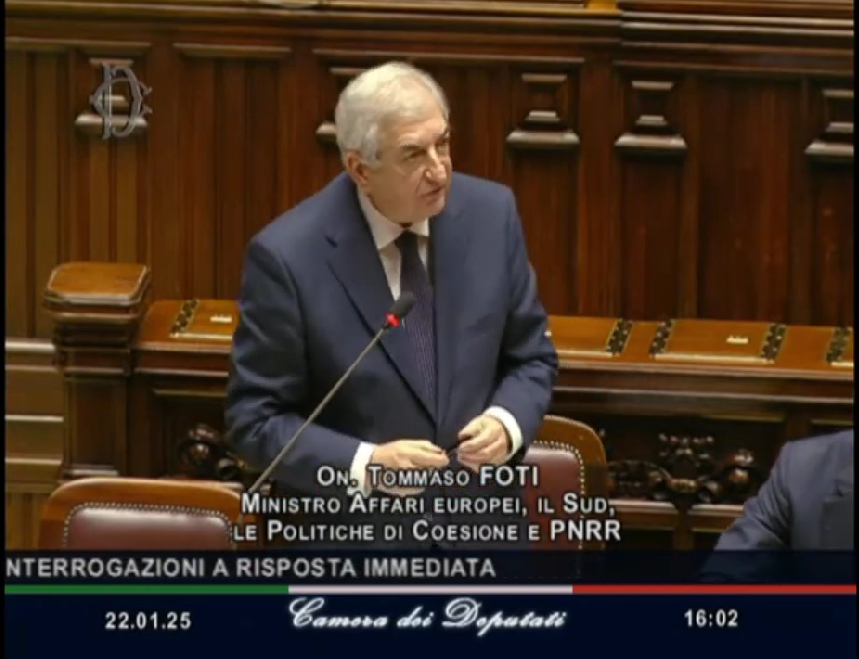 Question time del Ministro Foti alla Camera